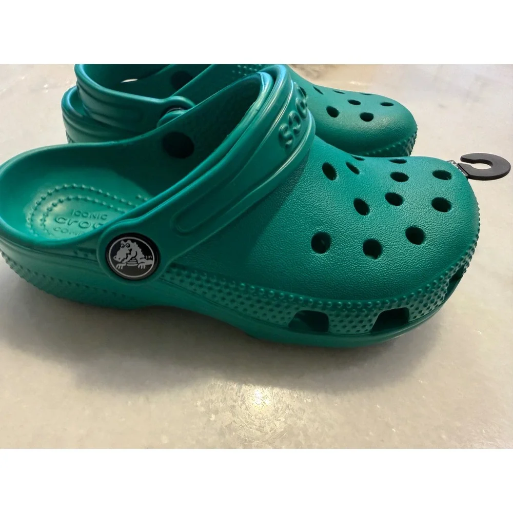 Crocs Classic Clog K Kids Size C10 Deep Green Roomy Fit 204536-3TJ Slip On Shoes